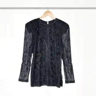 Blusa Manga Longa Canutilhos Pretos M