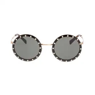Óculos Studded Round Preto