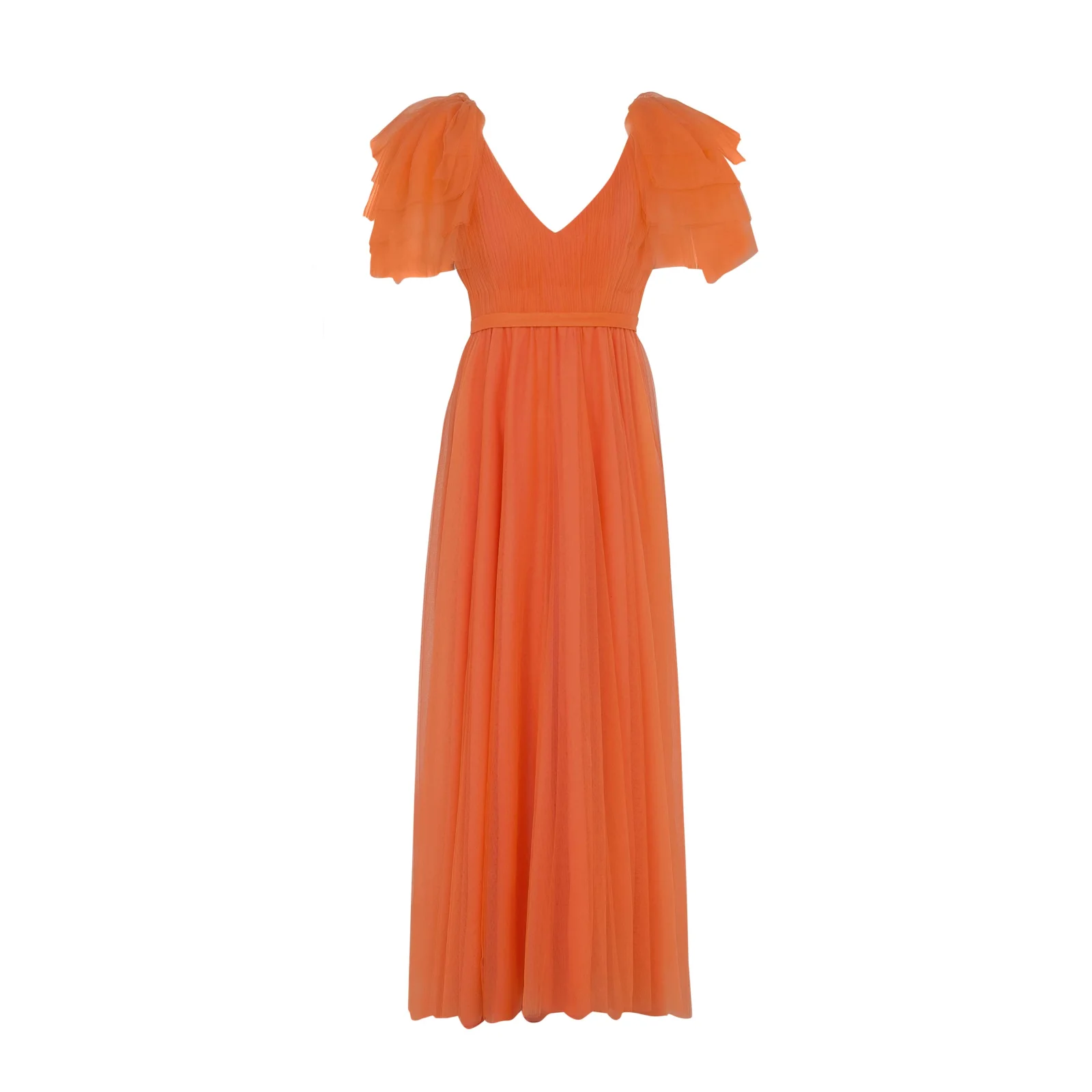 Vestido Longo Tule Laranja 42 - 1