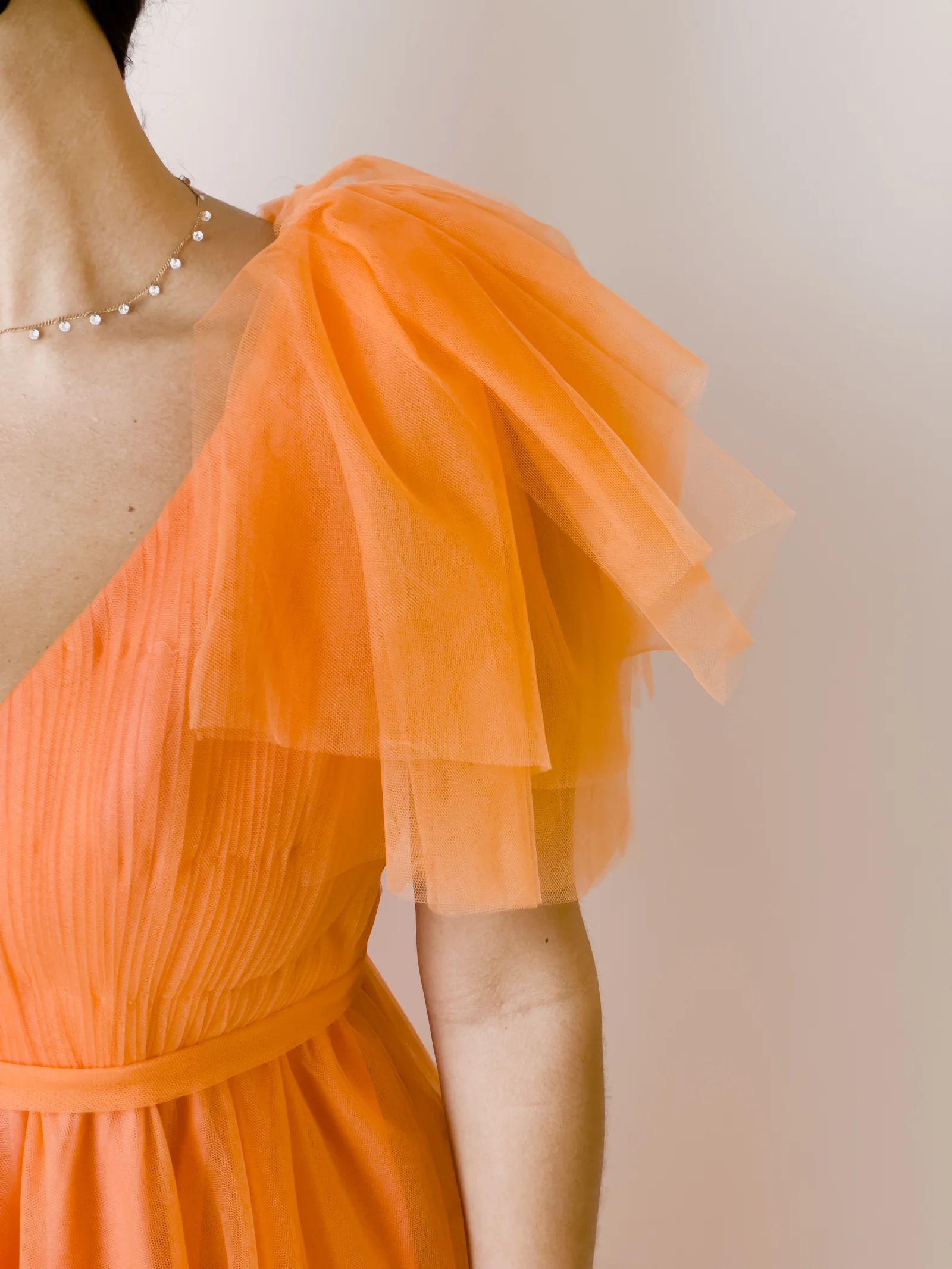 Vestido Longo Tule Laranja 42 - 3